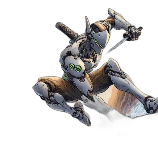 robot, weapon, sword, concept art transparent PNG cut-out