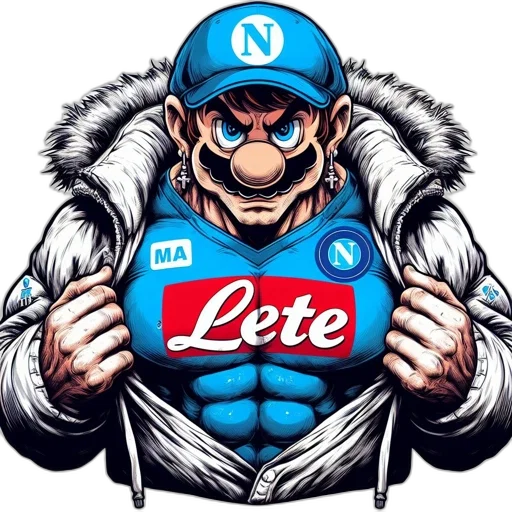 jacket, concept art, blue, mario transparent PNG cut-out