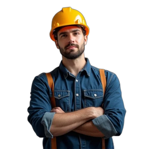 staff, hat, face, robot transparent PNG cut-out
