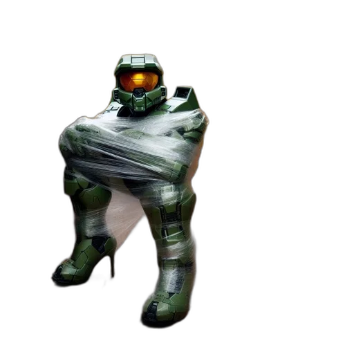 robot, creature, mask, staff transparent PNG cut-out