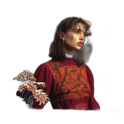 jewelry, jacket, dress, face transparent PNG cut-out
