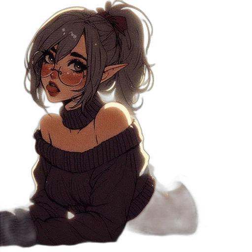 creature, face, hair, dress transparent PNG cut-out