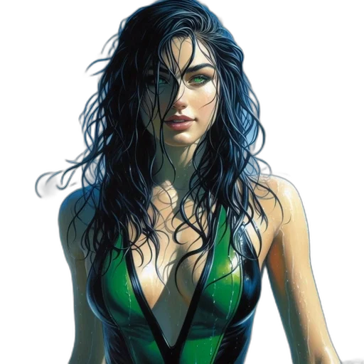 dress, comic book art, photorealistic, oil painting transparent PNG cut-out