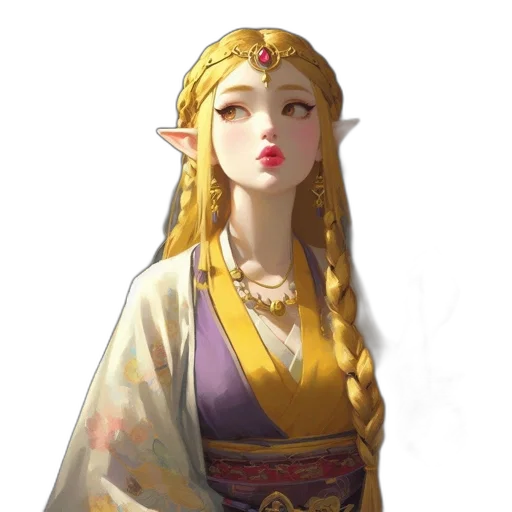 dress, face, staff, crown transparent PNG cut-out