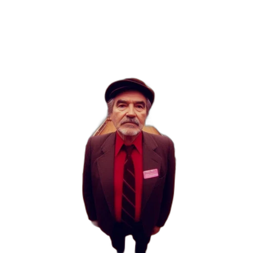 staff, hat, jacket, face transparent PNG cut-out
