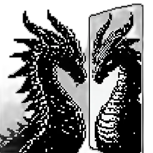 dragon, creature, sword, pixel art transparent PNG cut-out