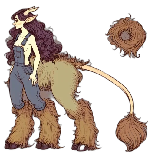 creature, hair, staff, dragon transparent PNG cut-out