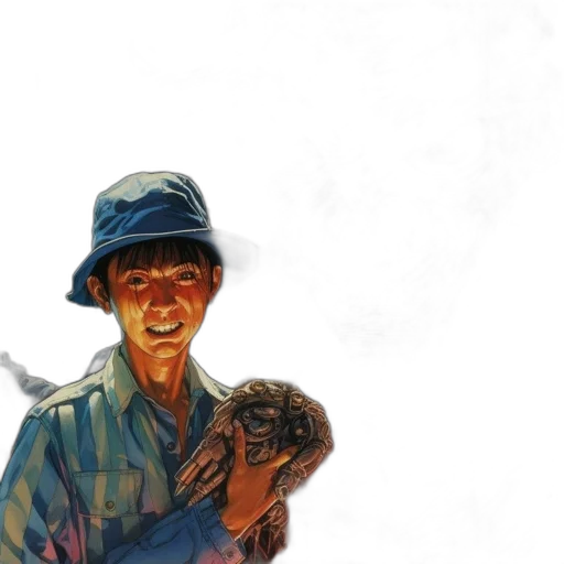hat, comic book art, concept art, watercolor transparent PNG cut-out
