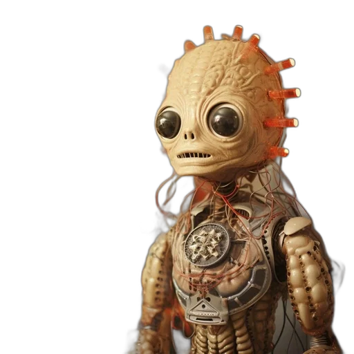 creature, robot, mask, staff transparent PNG cut-out