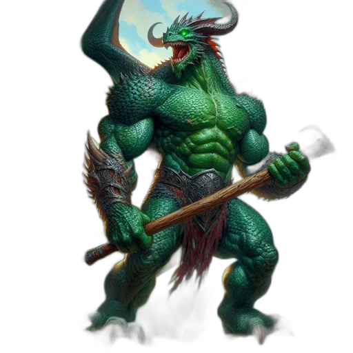 dragon, creature, staff, animal transparent PNG cut-out