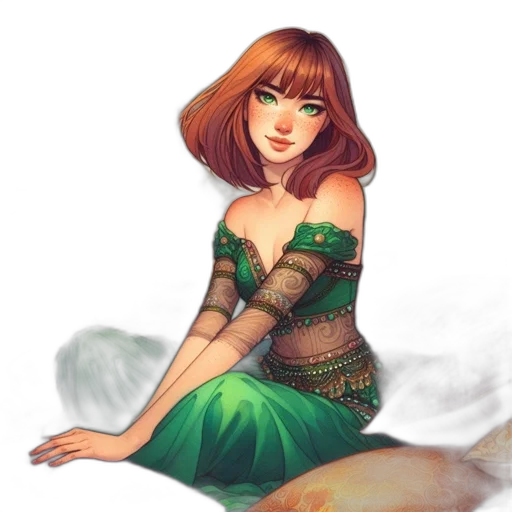dress, fantasy art, concept art, watercolor transparent PNG cut-out