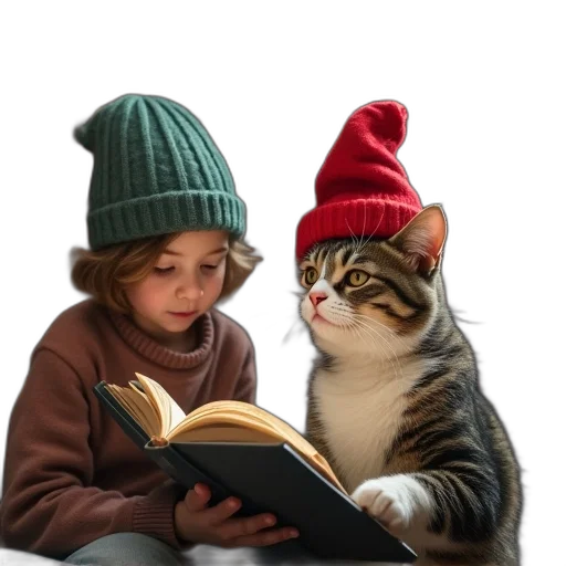 hat, animal, photorealistic, oil painting transparent PNG cut-out