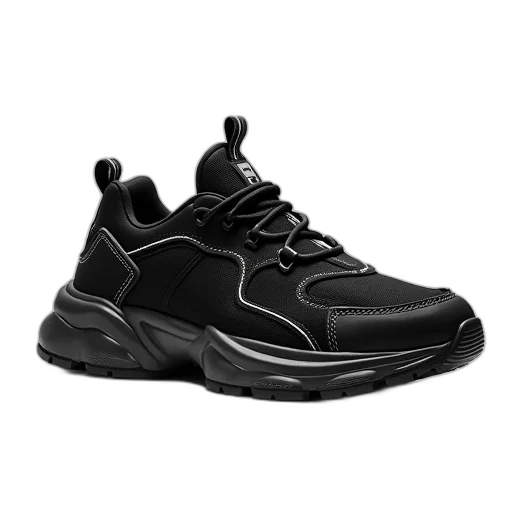 shoes, 3d render, photorealistic, black transparent PNG cut-out