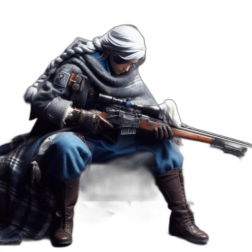 weapon, sword, jacket, staff transparent PNG cut-out