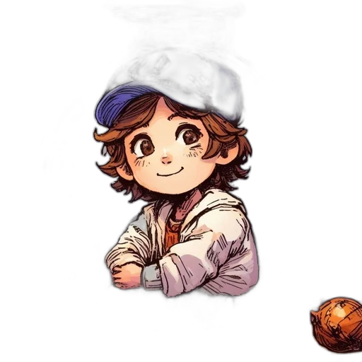 hat, food, staff, pixel art transparent PNG cut-out
