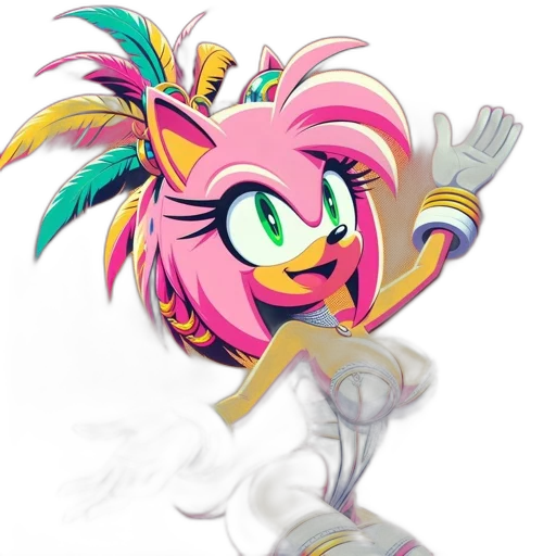 vaporwave, concept art, 3d render, cartoon transparent PNG cut-out