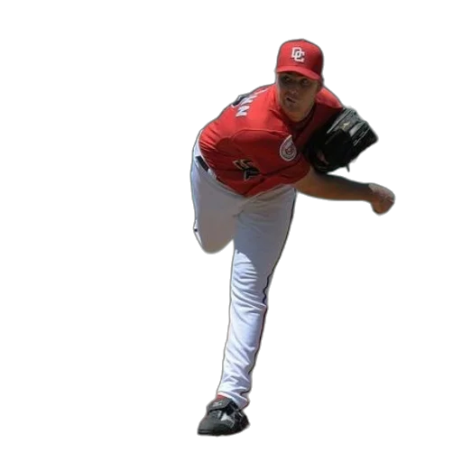 baseball, player, red, uniform transparent PNG cut-out