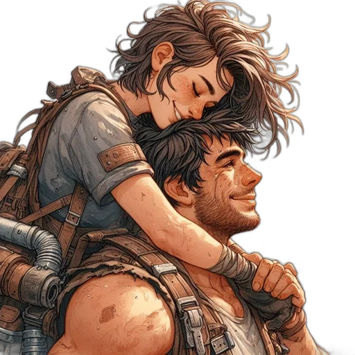 comic book art, fantasy art, concept art, watercolor transparent PNG cut-out