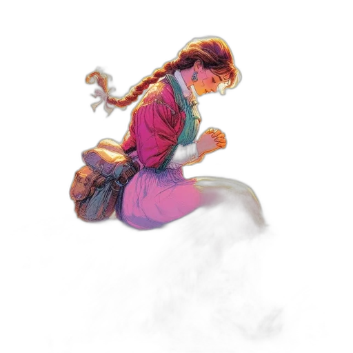 dragon, creature, hair, dress transparent PNG cut-out