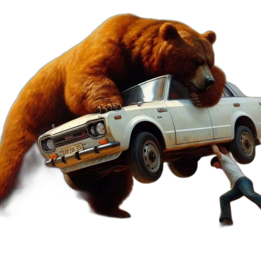 car, animal, concept art, photorealistic transparent PNG cut-out