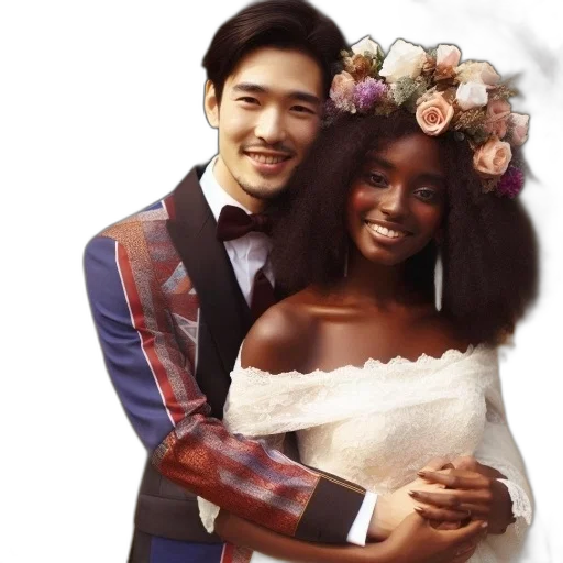 crown, photorealistic, couple, embraces transparent PNG cut-out
