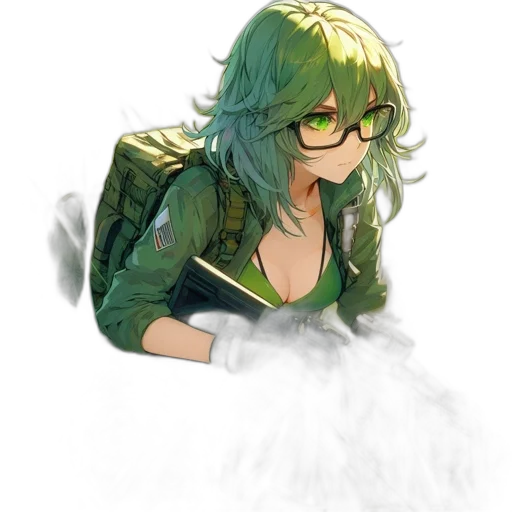 jacket, mask, dress, hair transparent PNG cut-out