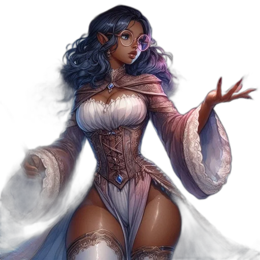 dress, fantasy art, concept art, comic book art transparent PNG cut-out