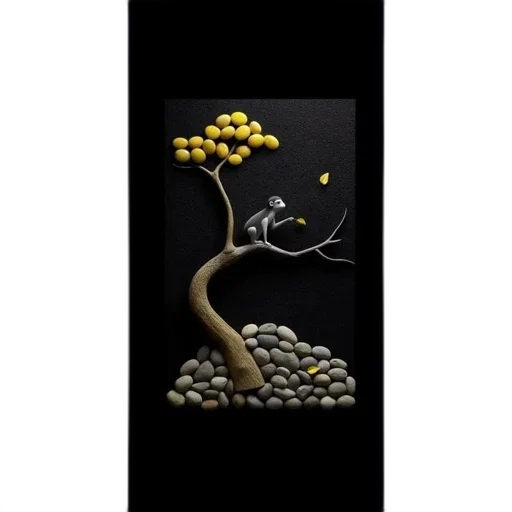 tree, jewelry, staff, oil painting transparent PNG cut-out