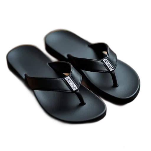 shoes, pair, black, flip-flops transparent PNG cut-out