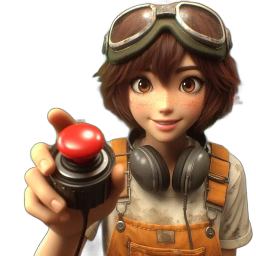 weapon, staff, face, 3d render transparent PNG cut-out