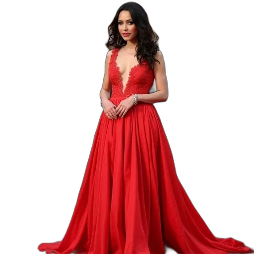 dress, red, actress, eva transparent PNG cut-out