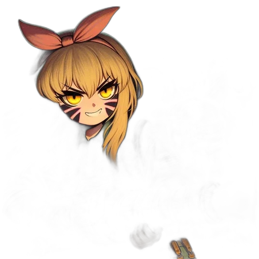 staff, weapon, hair, face transparent PNG cut-out
