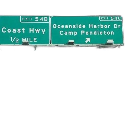 green, highway, sign, white transparent PNG cut-out