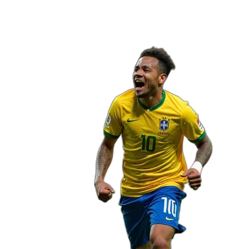 pixel art, brazil, winger, neymo transparent PNG cut-out
