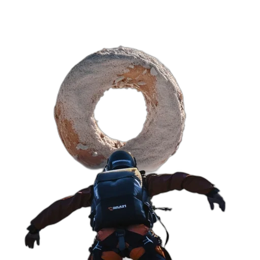 jacket, hat, food, staff transparent PNG cut-out