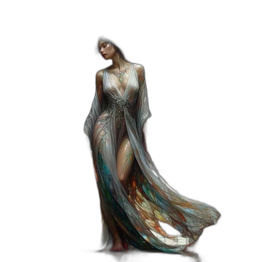 dress, creature, jewelry, concept art transparent PNG cut-out