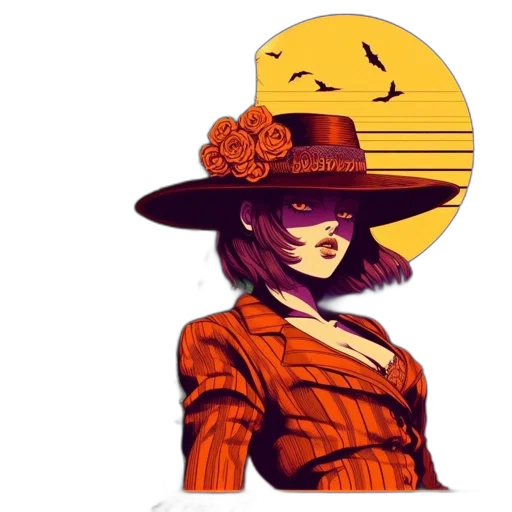 hat, dress, face, flower transparent PNG cut-out