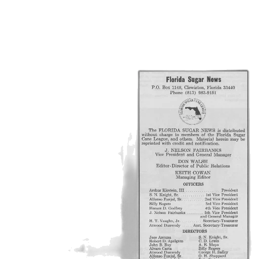 staff, page, florida, sugar transparent PNG cut-out
