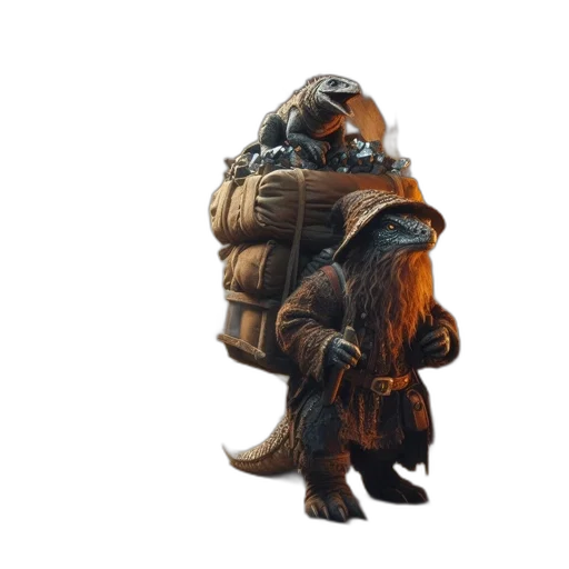 jacket, creature, animal, staff transparent PNG cut-out