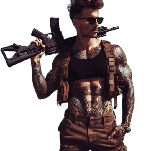 weapon, cyberpunk, concept art, pixel art transparent PNG cut-out