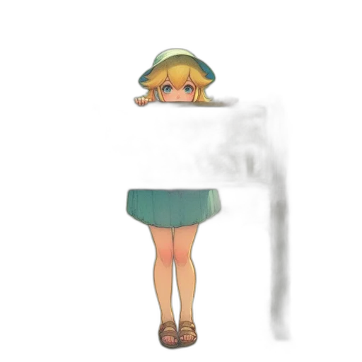 dress, hat, staff, creature transparent PNG cut-out