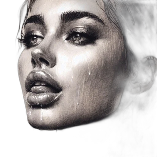 face, mask, hair, photorealistic transparent PNG cut-out