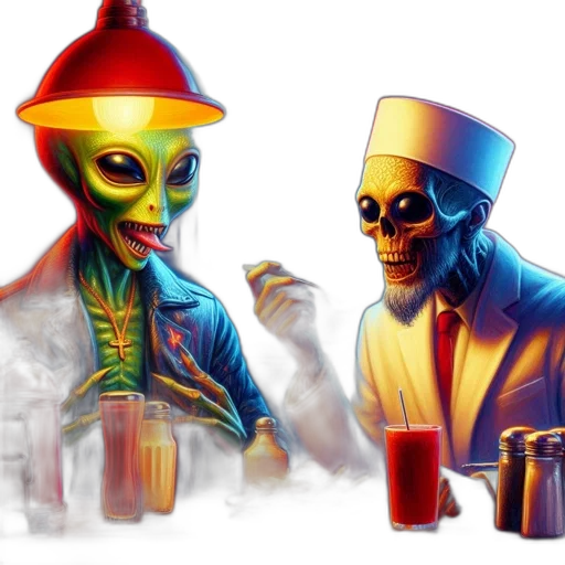 food, concept art, pixel art, vaporwave transparent PNG cut-out