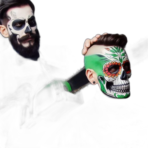 mask, face, jacket, watercolor transparent PNG cut-out