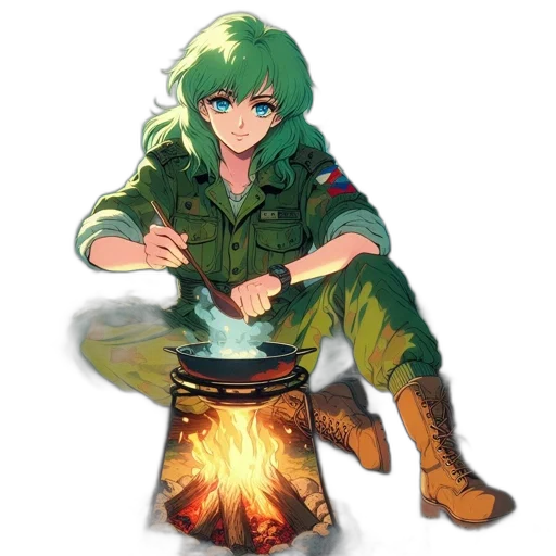 weapon, jacket, sword, staff transparent PNG cut-out