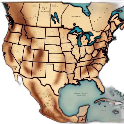 detailed, map, united, states transparent PNG cut-out