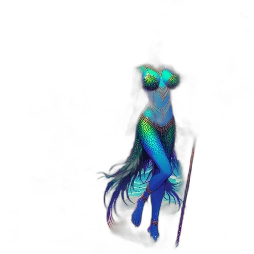 creature, staff, dress, jewelry transparent PNG cut-out