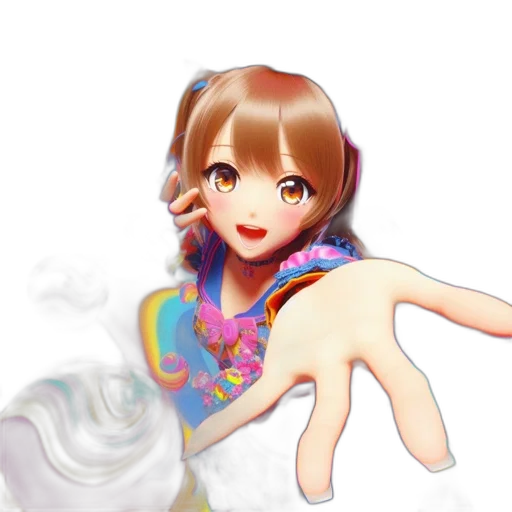 dress, flower, creature, staff transparent PNG cut-out