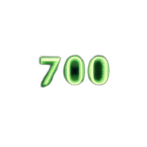 3d render, green, large, numeral transparent PNG cut-out
