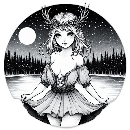 crown, dress, fantasy art, anime transparent PNG cut-out
